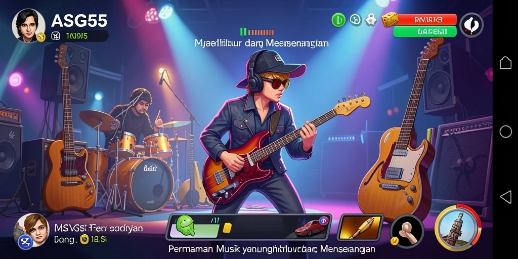 Tangkapan layar ASG55 menampilkan aksi seru dalam permainan musik.