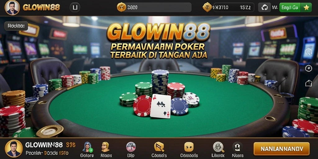 Tampilan seru gameplay Poker di GLOWIN88, penuh aksi dan strategi.