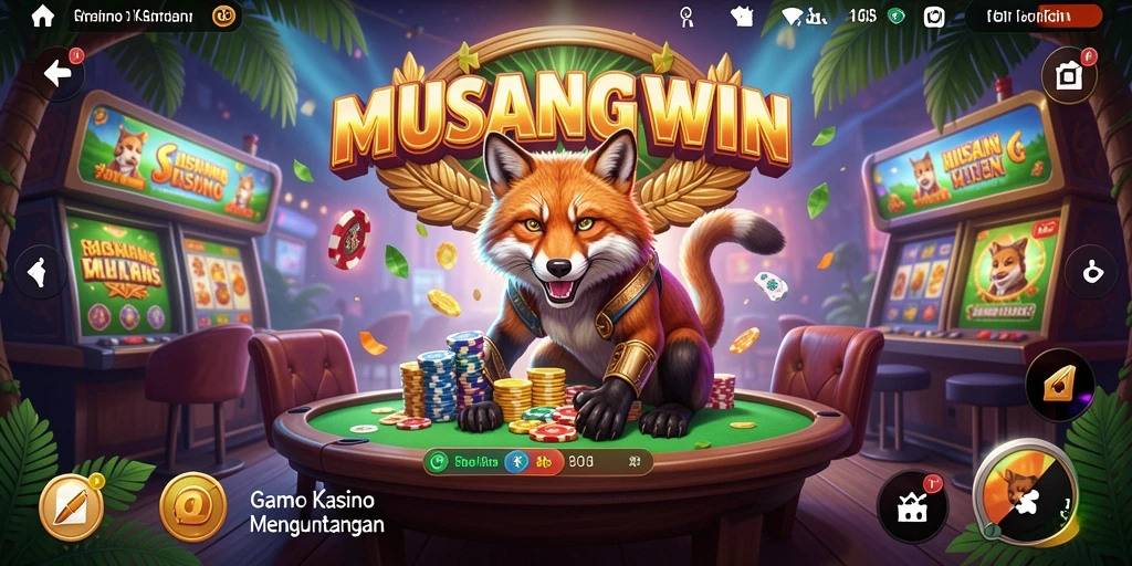 Tampilan gameplay menarik dari MUSANGWIN dengan atmosfer Kasino.