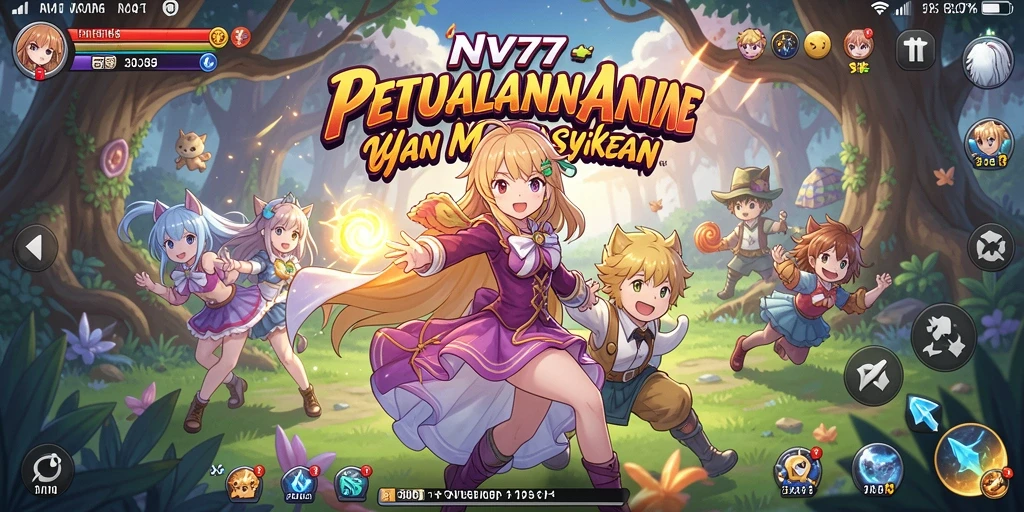 Tampilan screenshot game Anime NV77 dengan karakter-karakter menarik.