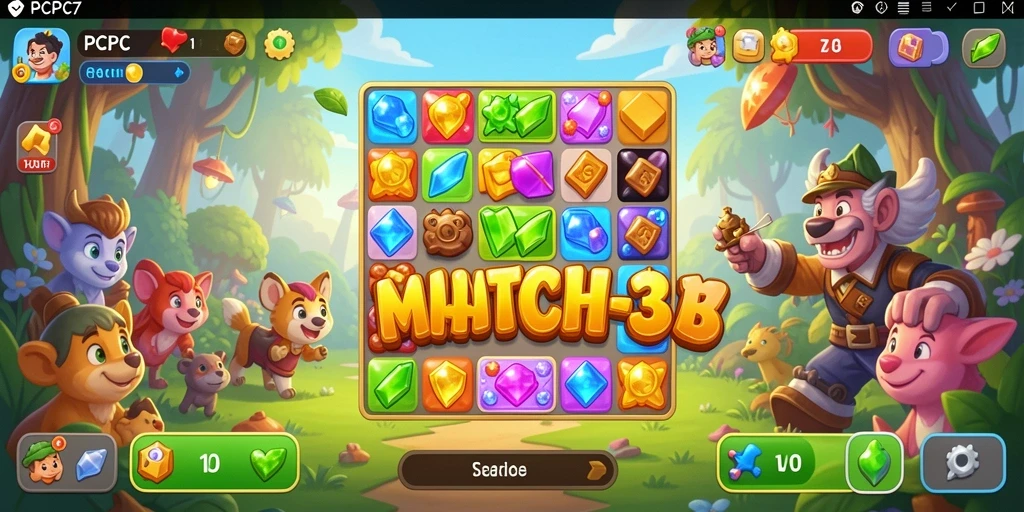 Tampilan gameplay <strong>PCPC7</strong> yang penuh warna dan seru.