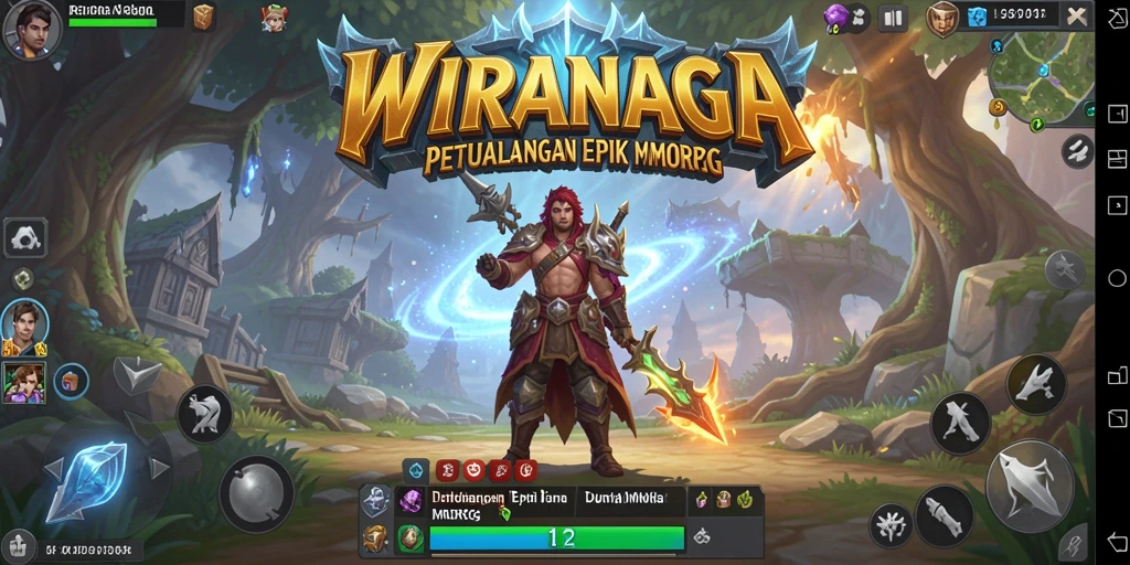 Tampilan gameplay mengesankan di WIRANAGA dengan pemandangan yang menakjubkan.