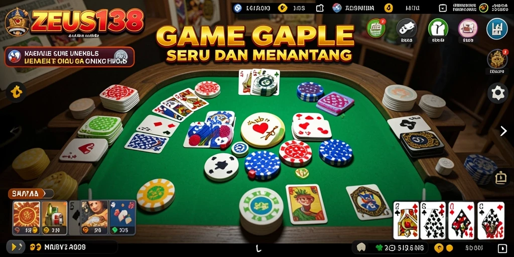 Tampilan gameplay seru di <strong>ZEUS138</strong> saat bermain Gaple.