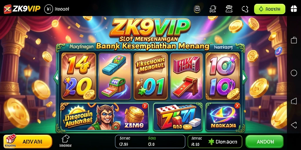 Screenshot gameplay ZK9VIP yang menampilkan putaran slot yang menarik.